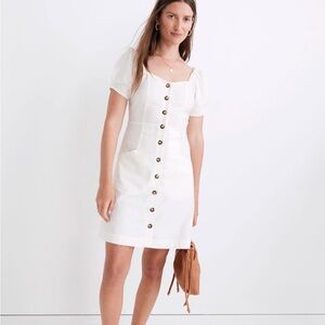 Madewell - linen-cotton puff sleeve mini dress - 4